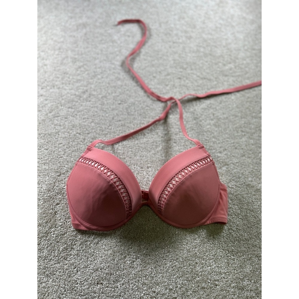Shade & Shore Women's‎ Swimwear Bikini Top Pink 34D Padded Halter